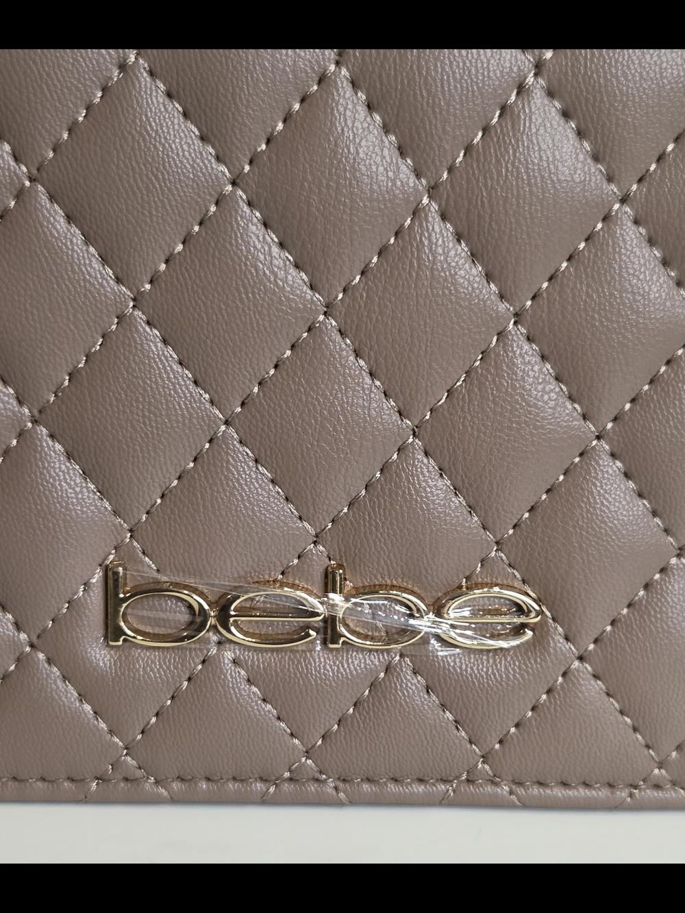 BeBe Quilted Top-Handle Crossbody Bag in Taupe - Picture 7 of 12